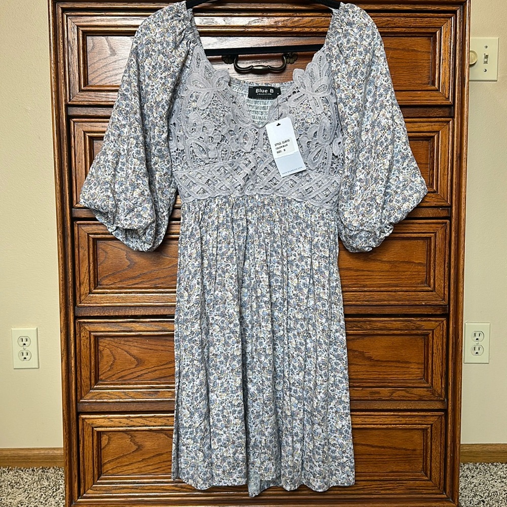 NWT Apricot Lane Blue B Smocked Dress